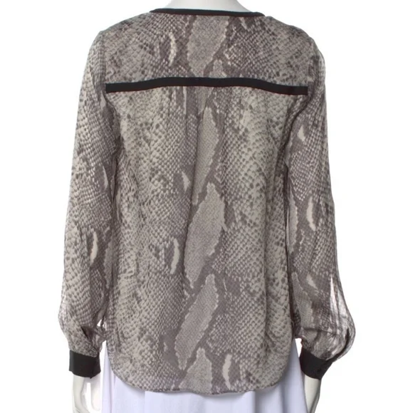 Diane Von Furstenberg Snake Print Silk Top - Picture 3 of 5